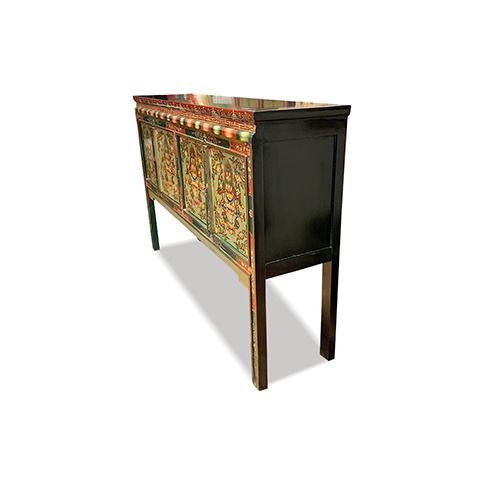 1980s 1980s Hand Painted Tibetan Console Cabinet For Sale - Image 5 of 6