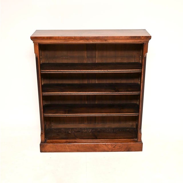 A smart and very well made antique Victorian walnut open bookcase. This was made in England, it dates from around the...
