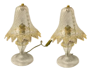 Venetian Murano Glass Table Lamps, 1980s, Set of 2