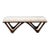 Itialian Mid Century Modern Sculptural Graphic Walnut & Taupe Velvet Bench For Sale