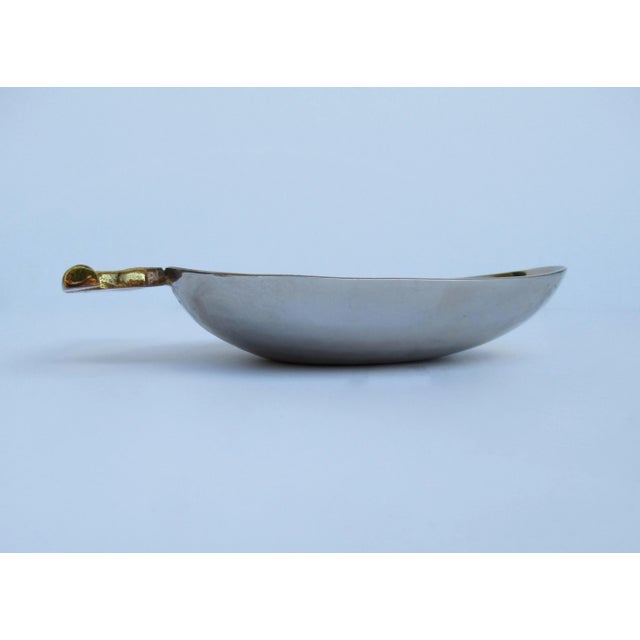 Hammered Silver Plate & Brass Oval-Shaped Accent Bowl For Sale - Image 11 of 13