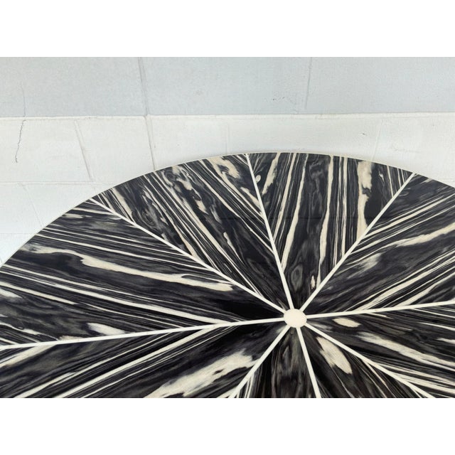 Made Goods Made Goods Modern Zebra Gloss Faux Bone Novak Entry Table For Sale - Image 4 of 6