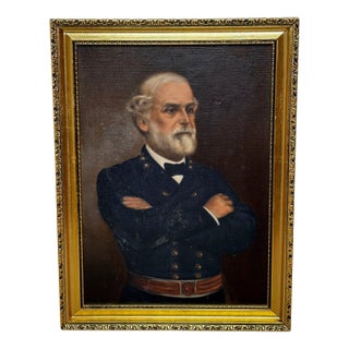 Oil Painting Portrait of General Robert E. Lee Military Commander of the Army of Northern Virginia After John Adams Elder For Sale
