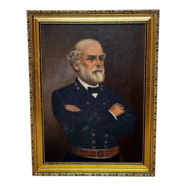 Oil Painting Portrait of General Robert E. Lee Military Commander of the Army of Northern Virginia After John Adams Elder For Sale