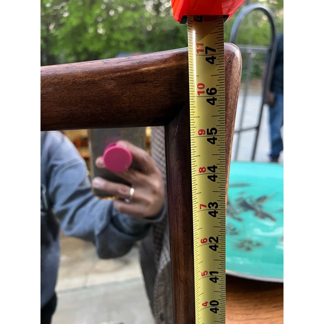 Mid-Century Modern Large Mid-Century Modern Thomasville Tamerlane Wooden Wall Mirror For Sale - Image 3 of 8