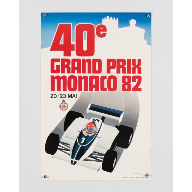 40E Grand Prix De Monaco 1982 Limited Edition Motorsport Poster by J. Grognet For Sale - Image 3 of 10
