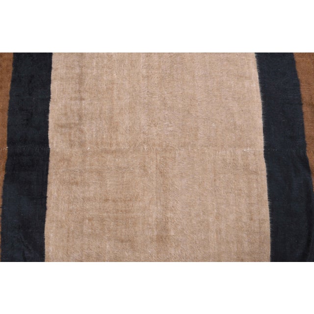 Vintage Turkish Hand-Knotted Wool Cotton Brown Kilim Area Rug For Sale - Image 6 of 11