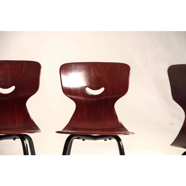 Wood Danish Dark Plywood Shaped Chairs, 1960s, Set of 8 For Sale - Image 7 of 12