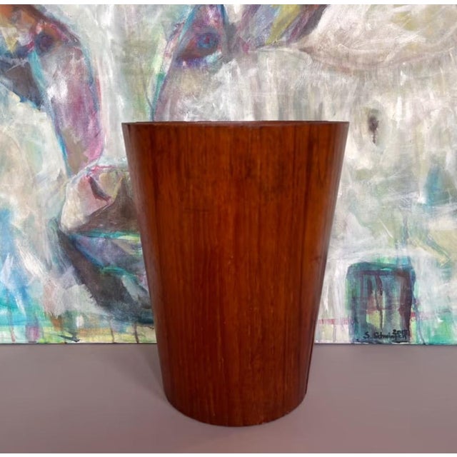 Mid-Century Modern Swedish Teak Waste Basket by Martin Aberg for Servex, 1960s For Sale - Image 6 of 12