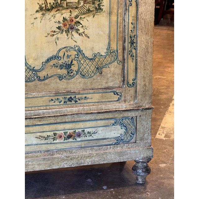 19th Century Venetian Painted Armoire For Sale - Image 6 of 11
