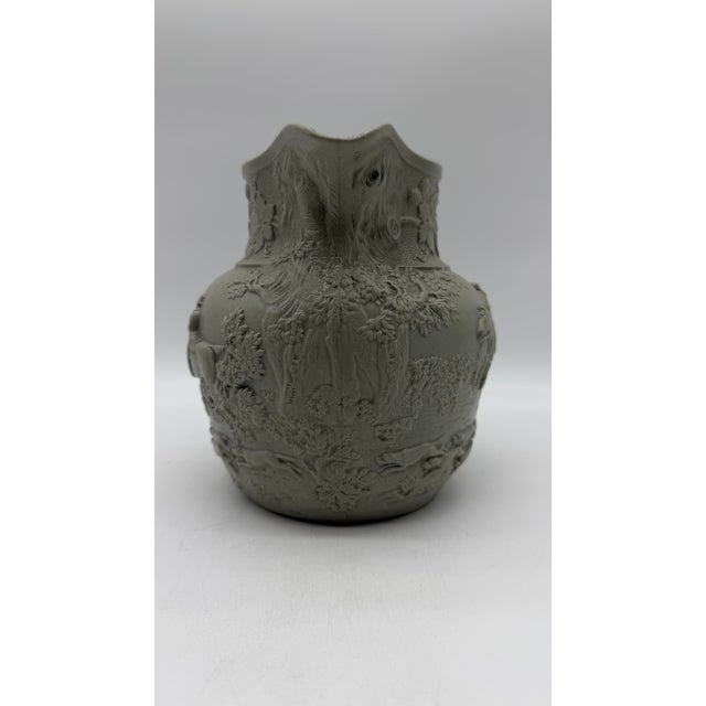 Mid 19th Century A Very Fine Antique English Victorian Grey Salt Glazed Stoneware Jug, by Mintons, Circa 1850's For Sale - Image 5 of 15