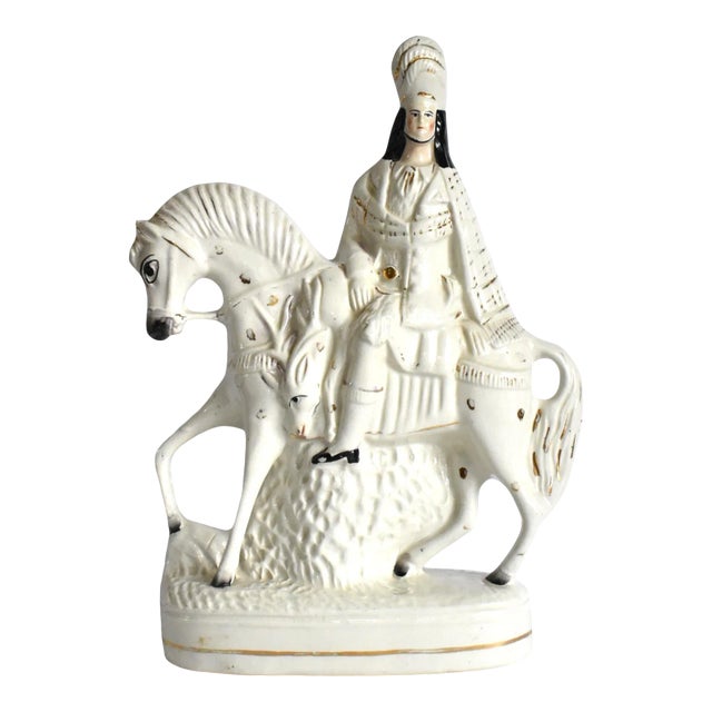 Antique Staffordshire Scottish Hunter on Horseback Figurine For Sale
