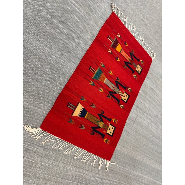 1ft 11in × 3ft 8in Southwestern Navajo Yei Russet Ancestor Area Rug For Sale - Image 11 of 11