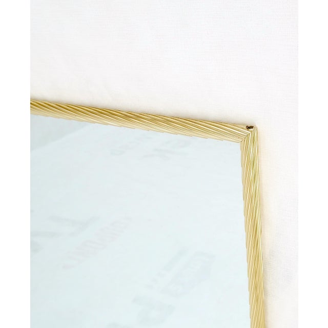 Mid-Century Modern Aluminum Rope Edge Square Italian Mid Century Modern Wall Mirror For Sale - Image 3 of 10