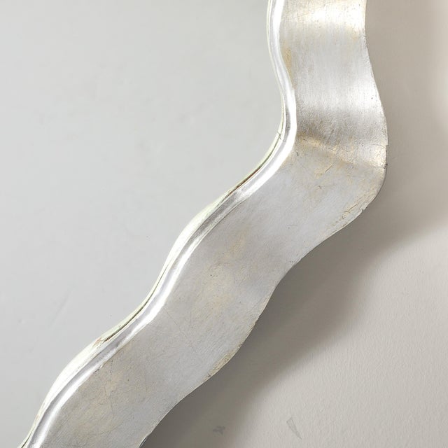 Mid-Century Modernist White Giltwood Ribbon Mirror For Sale In New York - Image 6 of 9