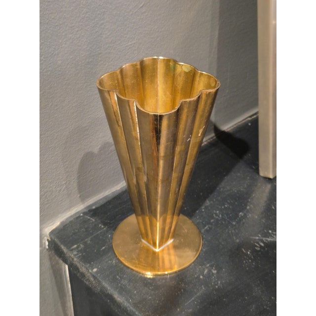 1950s Vintage Scandinavian Brass Vase by Ystad Metall, 1950s For Sale - Image 5 of 9