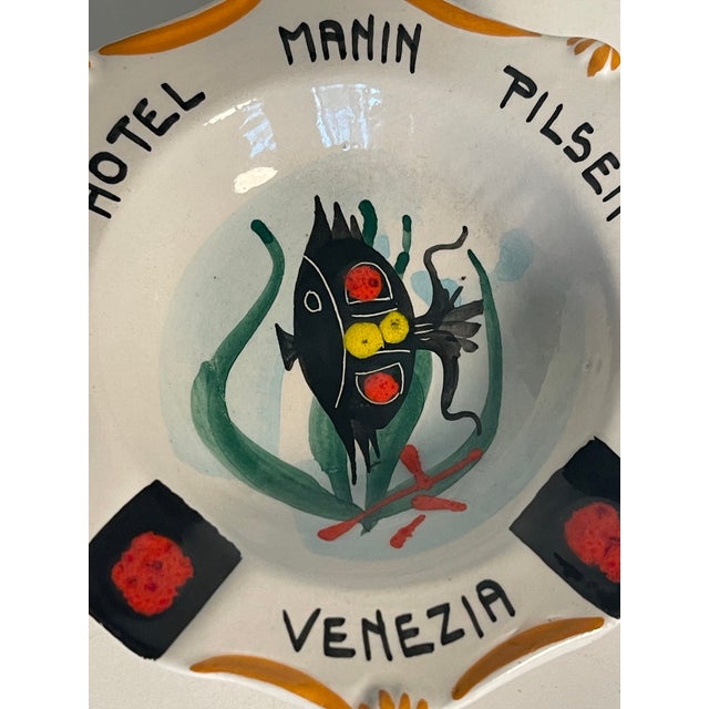 Modern 1960s Venice Italy Hotel Manini Pilzner Ashtray Catchall For Sale - Image 3 of 4