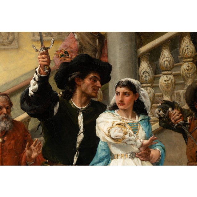 “The Taming of the Shrew” by Frank William Warwick Topham, England, 1879. For Sale - Image 4 of 15