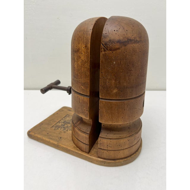 Antique Wooden and Iron Millinery Hat Stretcher, 1920s For Sale - Image 3 of 10