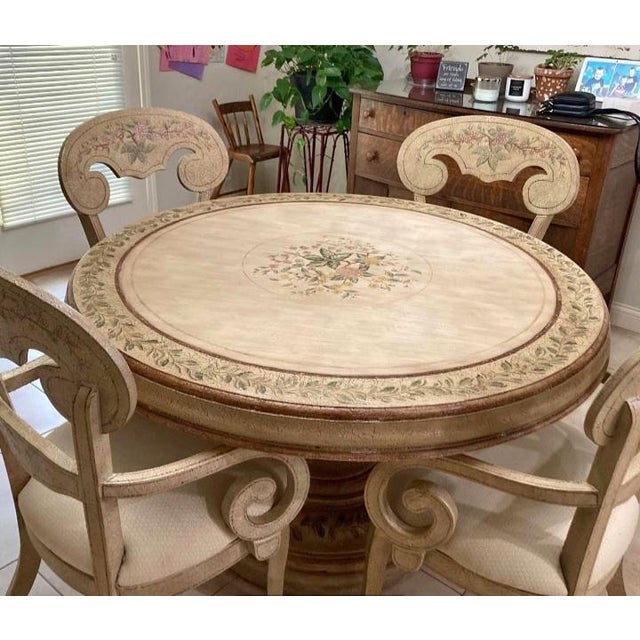 Vintage Pulaski Furniture Hand Painted Dining Set For Sale - Image 4 of 18