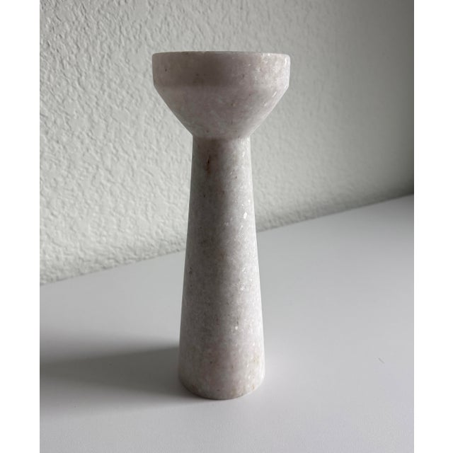 Tom Dixon Tom Dixon White Stone Candle Holder - Discontinued For Sale - Image 4 of 9