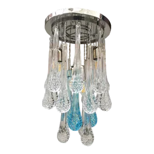Contemporary Flush Mount Big Drops With Murano Glass