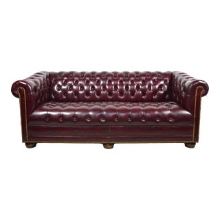 Late 20th Century Hancock & Moore English Club Style Tufted Leather Chesterfield Sofa For Sale