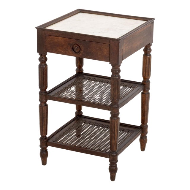 Louis Philippe Cane-Paneled Oak Etagere, 19th Century For Sale