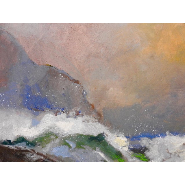 Painting of Ocean Tides Colliding, Kinetic, Cobalt, Water, Vetiver - "Aqua Break" For Sale In Nashville - Image 6 of 10