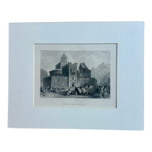 Church of the Knights Templars, at Luz" Original Print by Allom, 1845