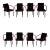 1990s Set of 8 Ettore Sottsass Mandarin Chairs by Knoll - Black + Red Post Modern For Sale