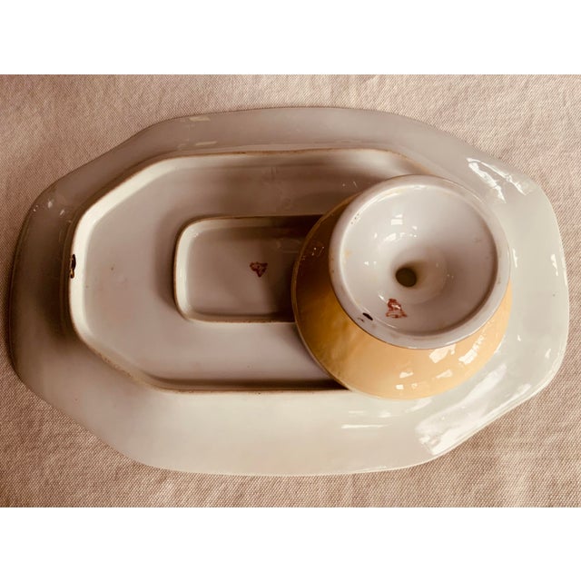 Ceramic Magnificent Tressemaines & Vogt Limoges Game Platter With Compote - Hand-Painted Forest Scene, 19th Century For Sale - Image 7 of 12