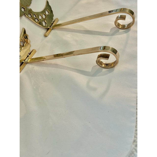 Vintage Brass Angel Christmas Stocking Hangers - A Pair For Sale - Image 4 of 7