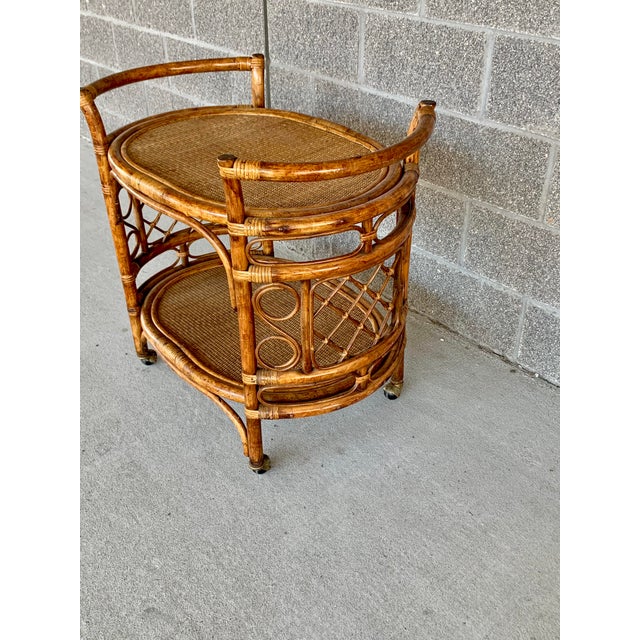 1970s Vintage Rattan Bar Cart Chairish