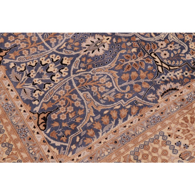 Shabby Chic Shabby Chic 1990's Pak-Persian Blue/Beige Wool Rug - 6'2'' X 8'8'' For Sale - Image 3 of 9