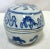 Ceramic Vintage Blue and White Porcelain Oval Box For Sale - Image 7 of 9