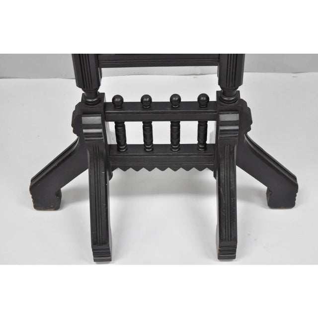 Antique Victorian Aesthetic Movement Black Ebonized 34" Plant Stand Side Table For Sale - Image 10 of 18