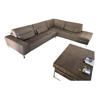 Scan Design Lella Leather Motion Sectional With Adjustable Seats and Backs For Sale