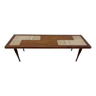 Mid-Century Modern Walnut Tile-Top Coffee Table For Sale