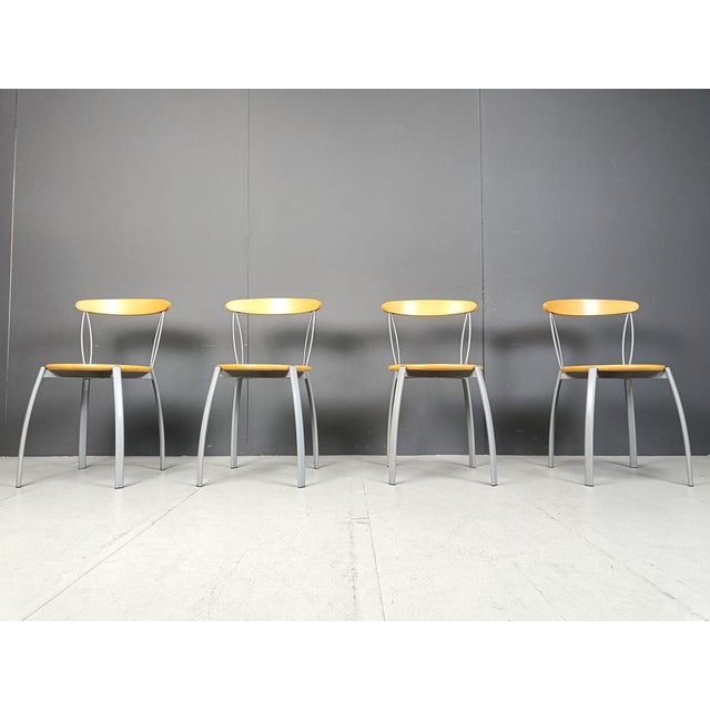 Postmodern Vintage Italian Postmodern Dining Chairs, 1990s, Set of 4 For Sale - Image 3 of 11