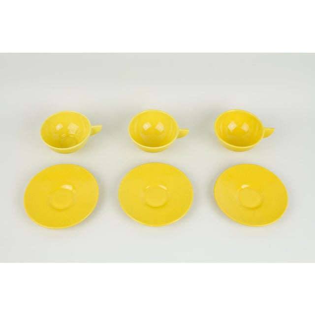 MidCentury Yellow Coffee Cups With Saucer Set of 3 Chairish