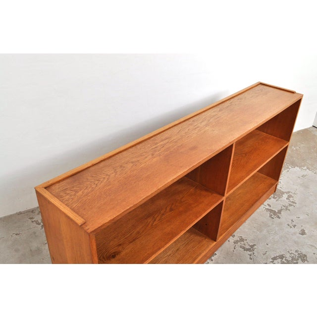Brown Vintage Oak Bookcase, 1930s For Sale - Image 8 of 10