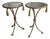 Pair of Mid Century Italian Rope Twist and Tassel Aluminum Tables For Sale