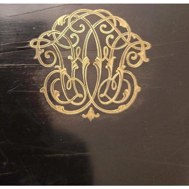 1839 Fitzmaurice West Victorian Ebony & Brass Inlays Necessaire De Voyage For Sale - Image 11 of 13