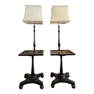 1980s Pair Chinoiserie Floor Lamps For Sale