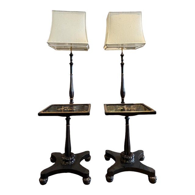 1980s Pair Chinoiserie Floor Lamps For Sale