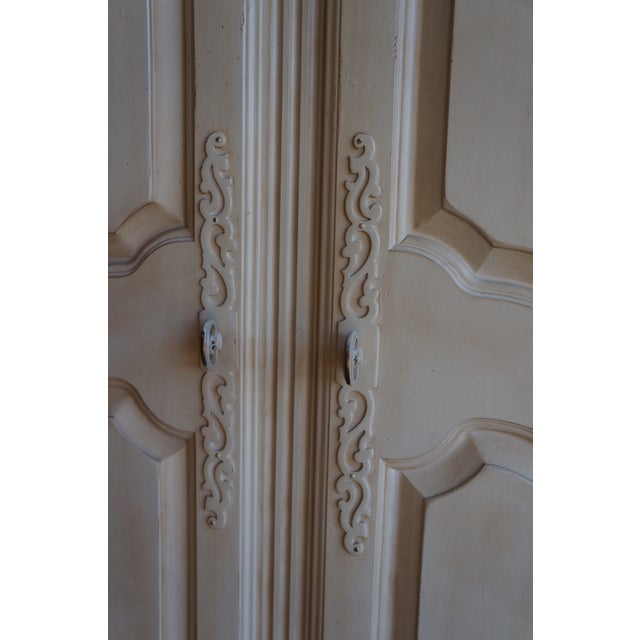 Ethan Allen Ethan Allen Country French Painted Armoire For Sale - Image 4 of 12