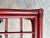 Vintage Red Split Reed and Rattan Glass Top Console Entry Table - Newly Painted For Sale - Image 9 of 12