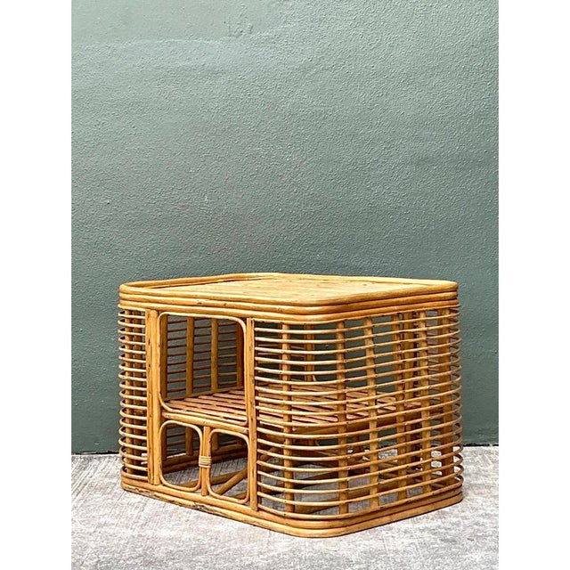Vintage Rattan Stacked Rattan Coffee Table For Sale - Image 11 of 12