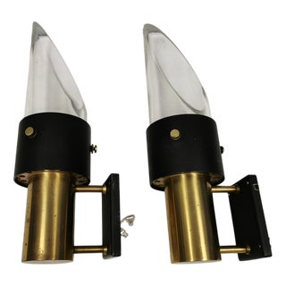 Saga Wall Lights by Kay Kørbing for Lyfa, 1950s, Set of 2 For Sale